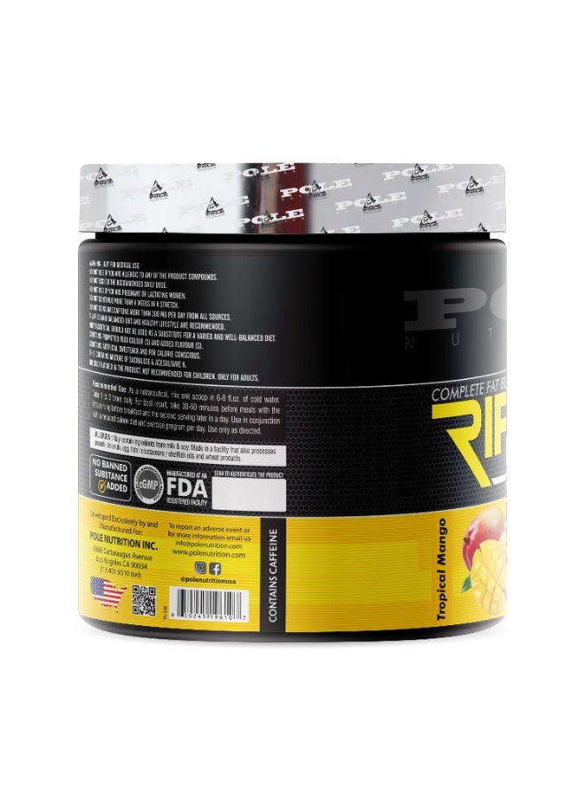 POLE NUTRITION Ripper Fat Burner, 50 Servings - Energy & Focus Pre-Workout Supplement (Tropical Mango) - Image 2