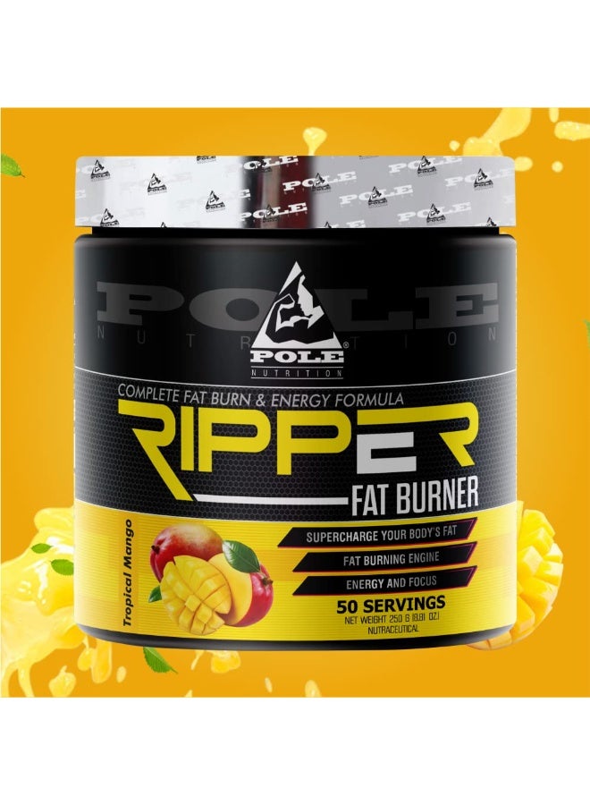 POLE NUTRITION Ripper Fat Burner, 50 Servings - Energy & Focus Pre-Workout Supplement (Tropical Mango) - Image 4
