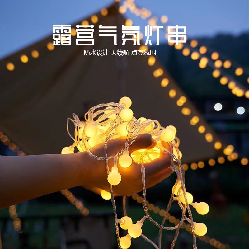 Led solar string lights camping tent canopy string lights outdoor waterproof night market stall decorative lights atmosphere lights - Image 5