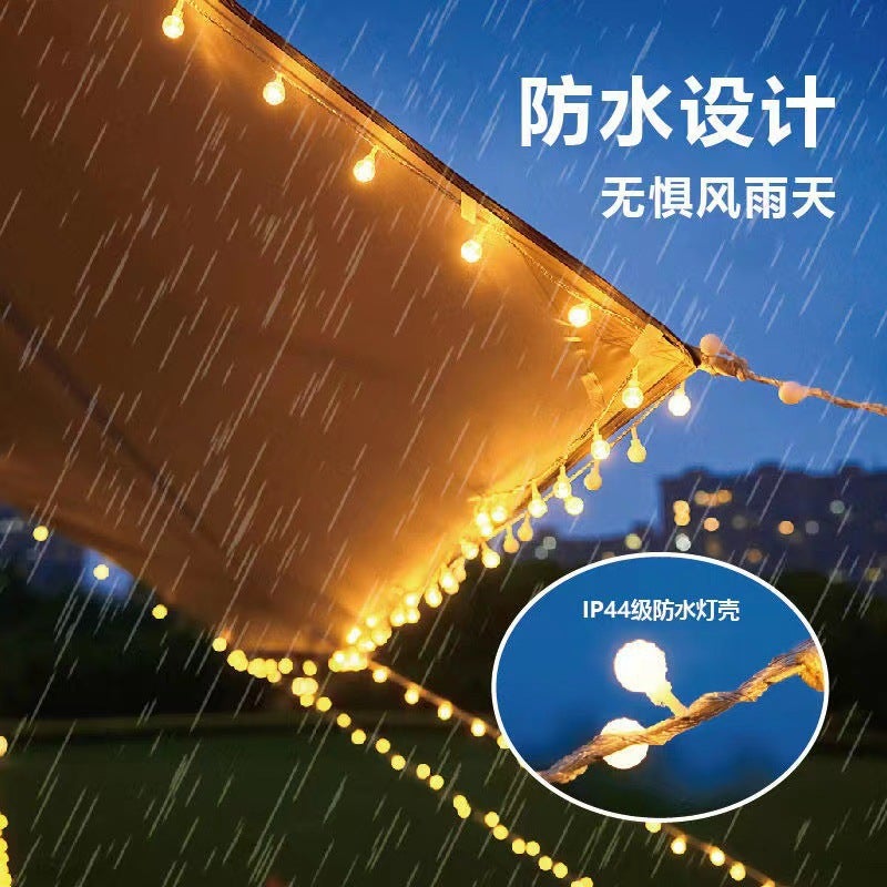 Led solar string lights camping tent canopy string lights outdoor waterproof night market stall decorative lights atmosphere lights - Image 4