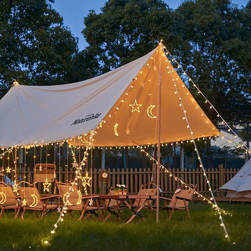 Led solar string lights camping tent canopy string lights outdoor waterproof night market stall decorative lights atmosphere lights - Image 2
