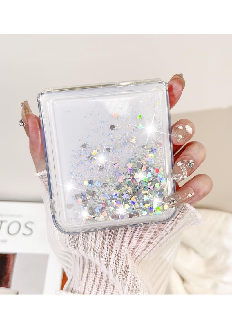 Excefore - Case Clear, Compatible with Samsung Galaxy Z Flip 5 5G Case for Women Girly Soft TPU Slim Shockproof Protective Phone Case for Z Flip 5 5G 2023 - Glitter Gold - Image 1