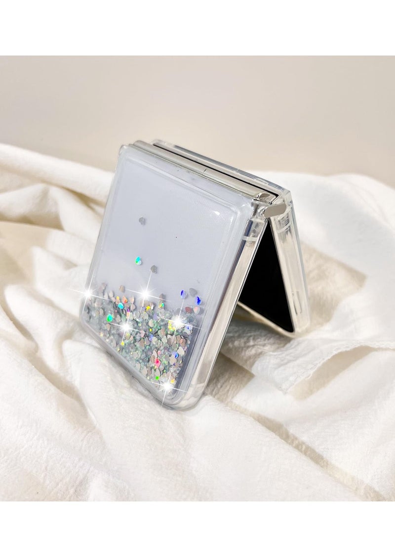 Excefore - Case Clear, Compatible with Samsung Galaxy Z Flip 5 5G Case for Women Girly Soft TPU Slim Shockproof Protective Phone Case for Z Flip 5 5G 2023 - Glitter Gold - Image 1