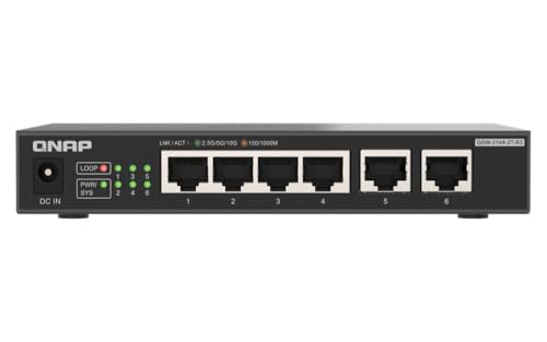 QNAP 4-Port 2.5Gbps & 2-Port 10BASE-T Unmanaged Switch (QSW-2104-2T-R2-US) - Image 5