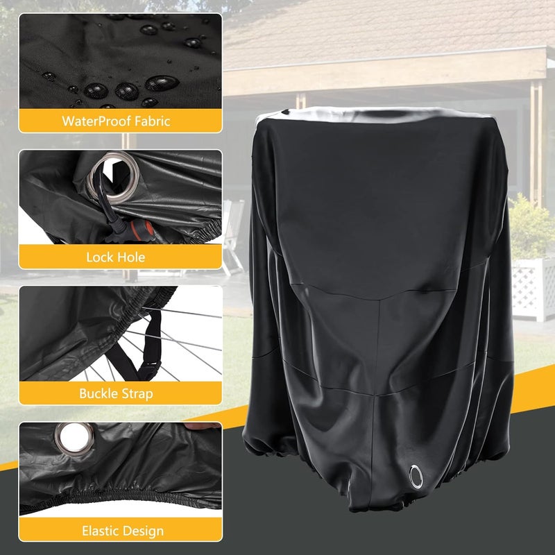 MOONCOOL Adult Tricycle Cover Trike Cover, 3 Wheeled Bicycle Bike Cover for Outdoor Storage Waterproof, Dust Wind Proof for Bikes - Image 3