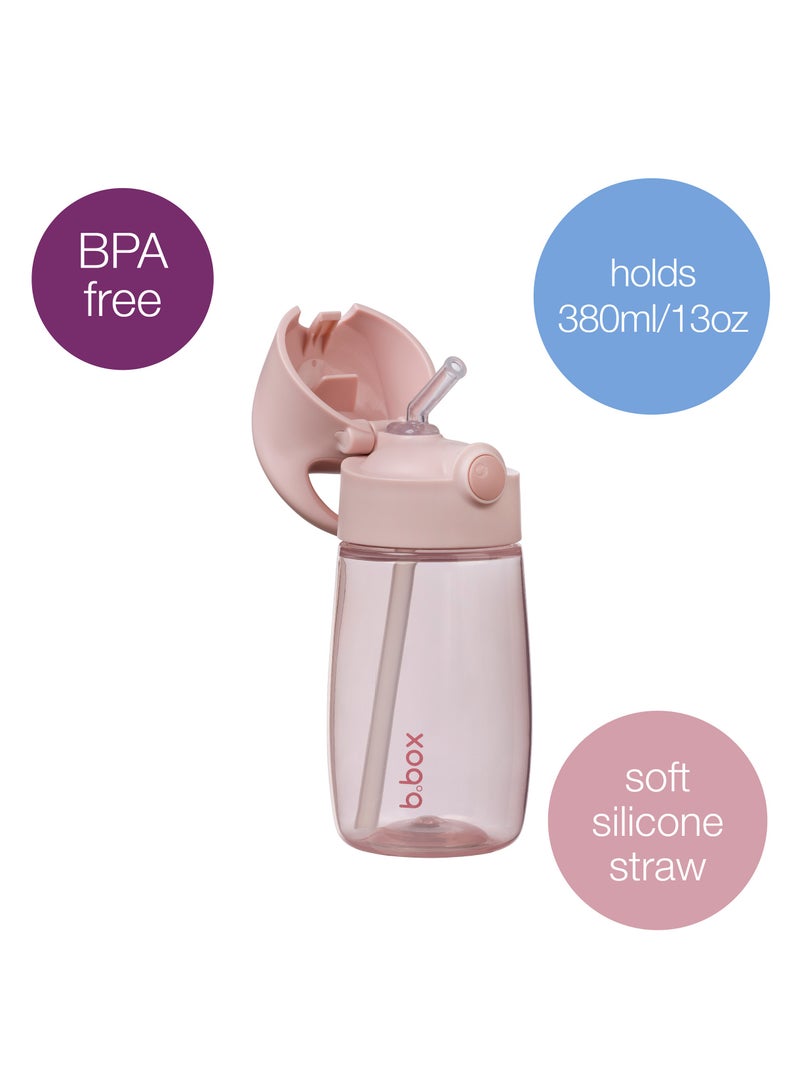 b.box زجاجة شرب وماء للأطفال - بلش، زجاجة سهلة الإمساك وغطاء مانع للتسرب، تصميم لطيف مناسب للأطفال، قشة قابلة للطي، 450 مل/15 أونصة - Image 2