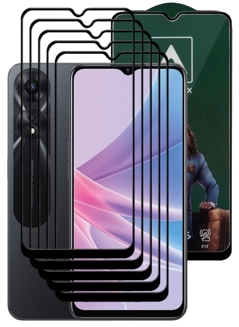 ACLIX 5 Pieces Antistatic ESD Dustproof Premium Quality High Definition Tempered Glass Screen Protector Designed For Oppo A78 - Image 1