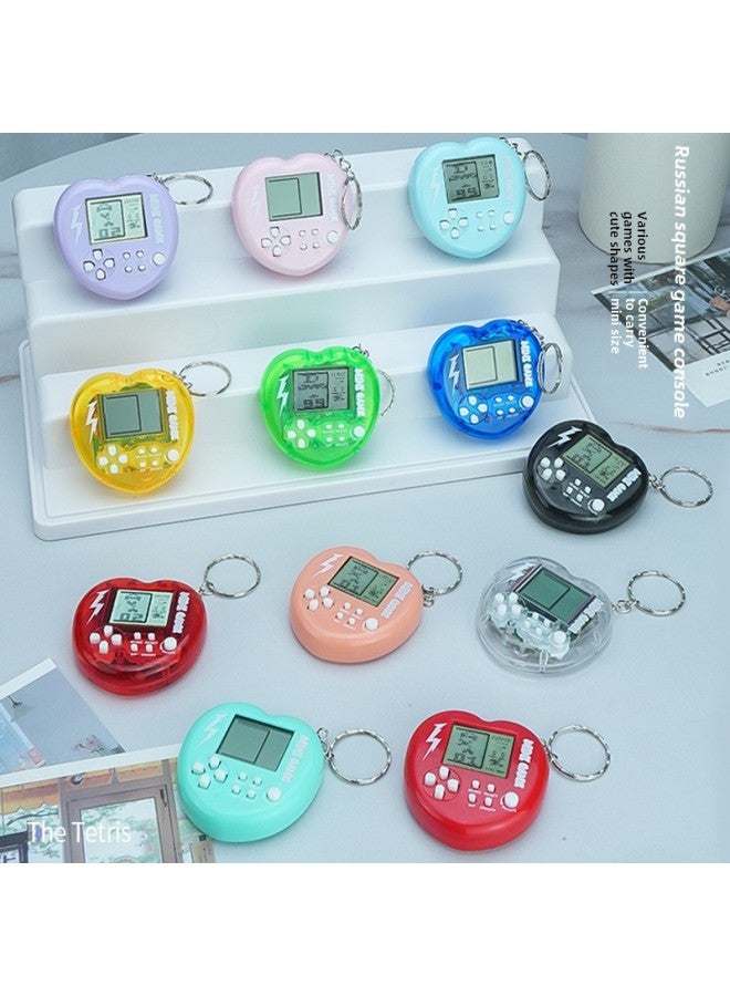 Mini Game Console Handheld Heart Peach Type Digital Game Console Hang-up Keychain Toy-Color:Macaron Powder  - Image 2