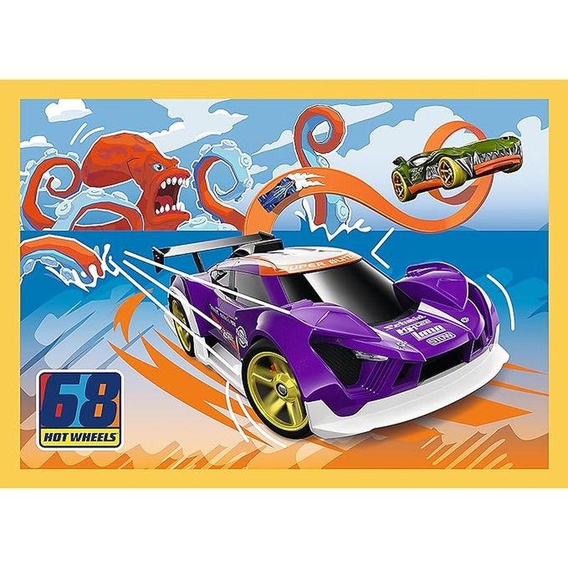 Trefl - Hot Wheels Vehicles 4 in 1 Puzzle (35+48+54+70) Pieces - 34627 - Image 3