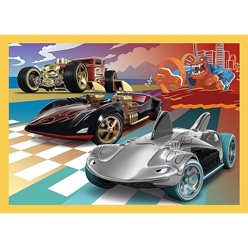 Trefl - Hot Wheels Vehicles 4 in 1 Puzzle (35+48+54+70) Pieces - 34627 - Image 5