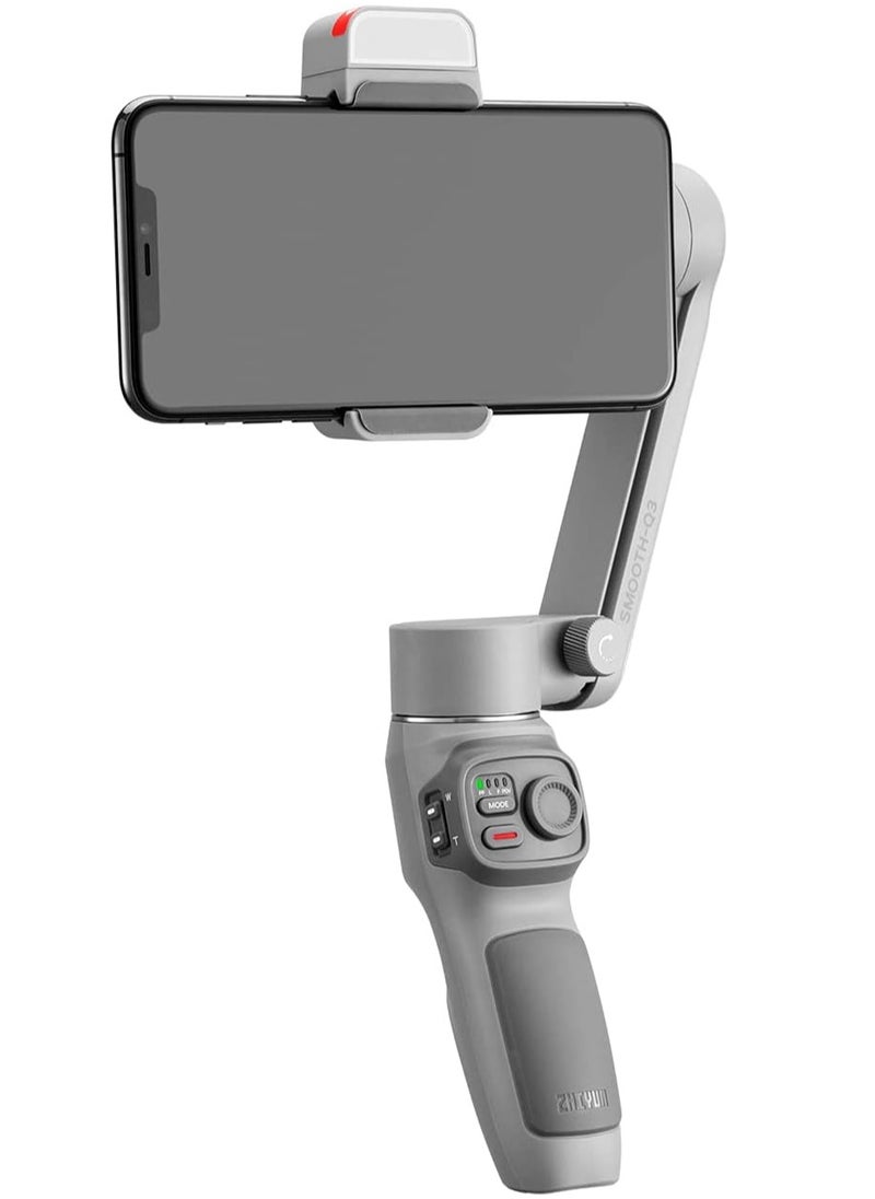 Zhiyun Zhiyun Smooth Q3 Combo, Handheld 3-Axis Smartphone Gimbal Stabilizer with Grip Tripod LED Fill Light Protective Case Foldable Phone for iPhone & Android  - Image 3