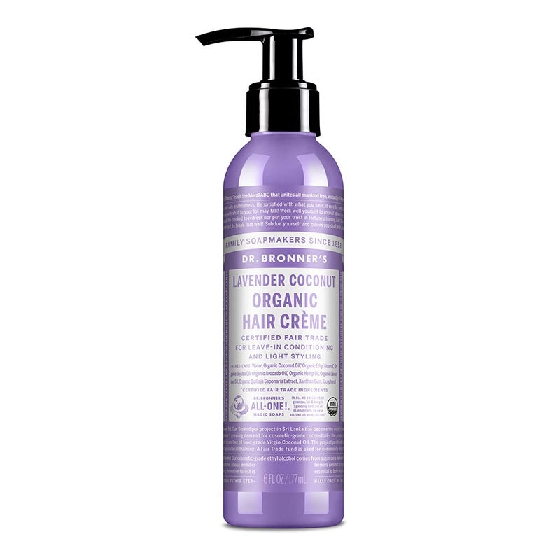 Dr Bronners  Organic Hair Creme Lavender Coconut 6 Ounce