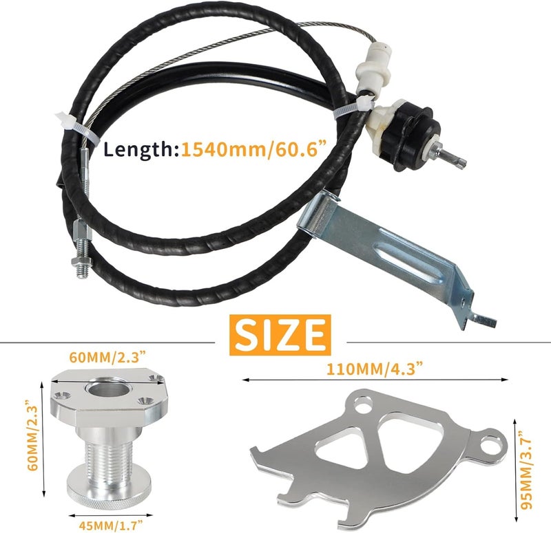 YESHMA Clutch Cable Kit & Triple Hook Clutch Quadrant & Firewall Adjuster Kit for 1996-2004 Ford Mustang - Image 3