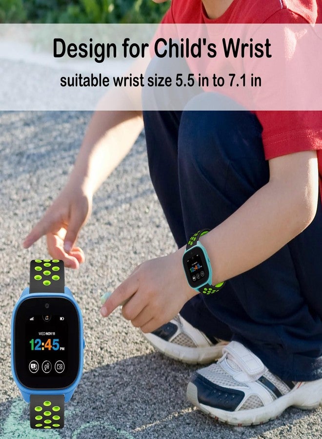 BXKM [2 Pack] Silicone Sport Bands Compatible with Gizmo Watch 3/2/1,Gabb Watch 3/2/1,SyncUP Watch Band for Kids,20mm Soft Breathable Smartwatch Band for Boys and Girls,Small Size (Black Blue & Black - Image 4