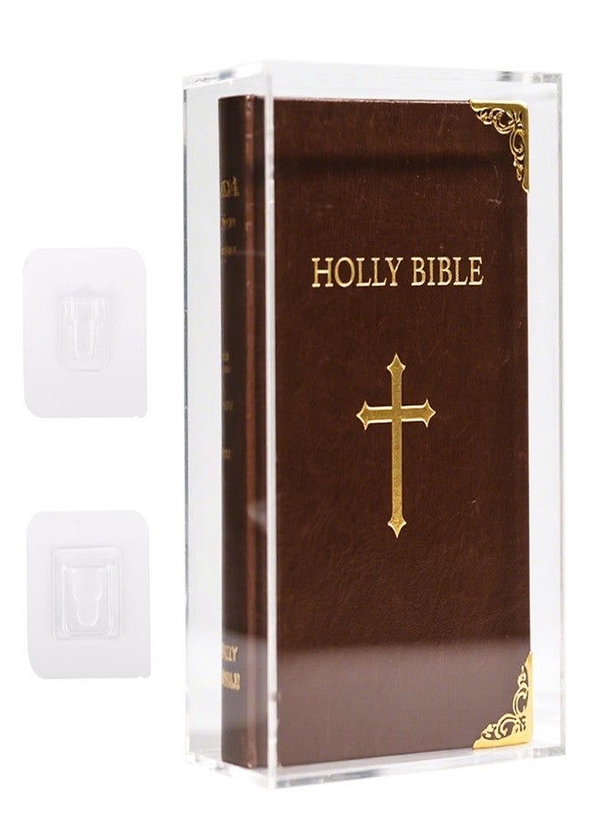 Klmnop Clear Acrylic Display Case for Bible, 4mm Thick Wall Mount Vertical & Horizontal Display Case, Book Organizer Box to Protect Collectible Books, Family Old Bible, DVD, 10.63 x 7.48 x 2.36 inch - Image 1