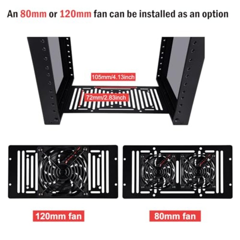 خزانة خادم 4U، رف خادم 10 بوصة للشبكة والخوادم ومعدات الصوت والفيديو، DeskPi RackMate T0 Rackmount باللون الأسود - Image 4
