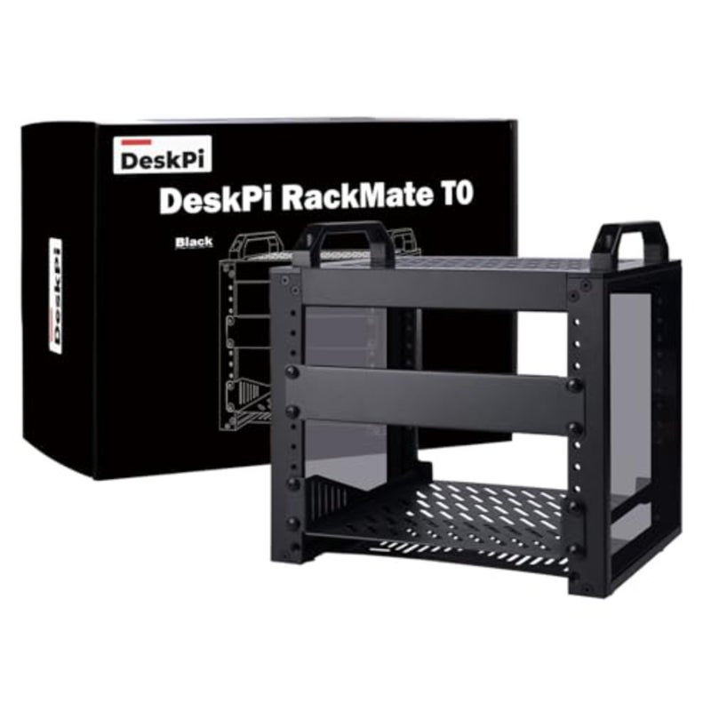 خزانة خادم 4U، رف خادم 10 بوصة للشبكة والخوادم ومعدات الصوت والفيديو، DeskPi RackMate T0 Rackmount باللون الأسود - Image 1