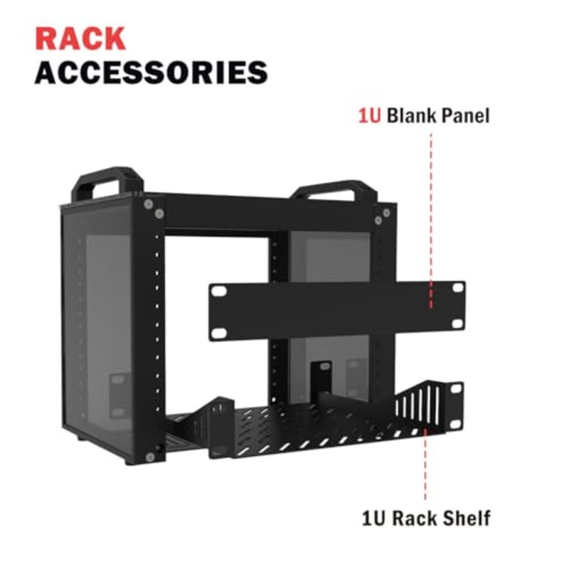 خزانة خادم 4U، رف خادم 10 بوصة للشبكة والخوادم ومعدات الصوت والفيديو، DeskPi RackMate T0 Rackmount باللون الأسود - Image 5