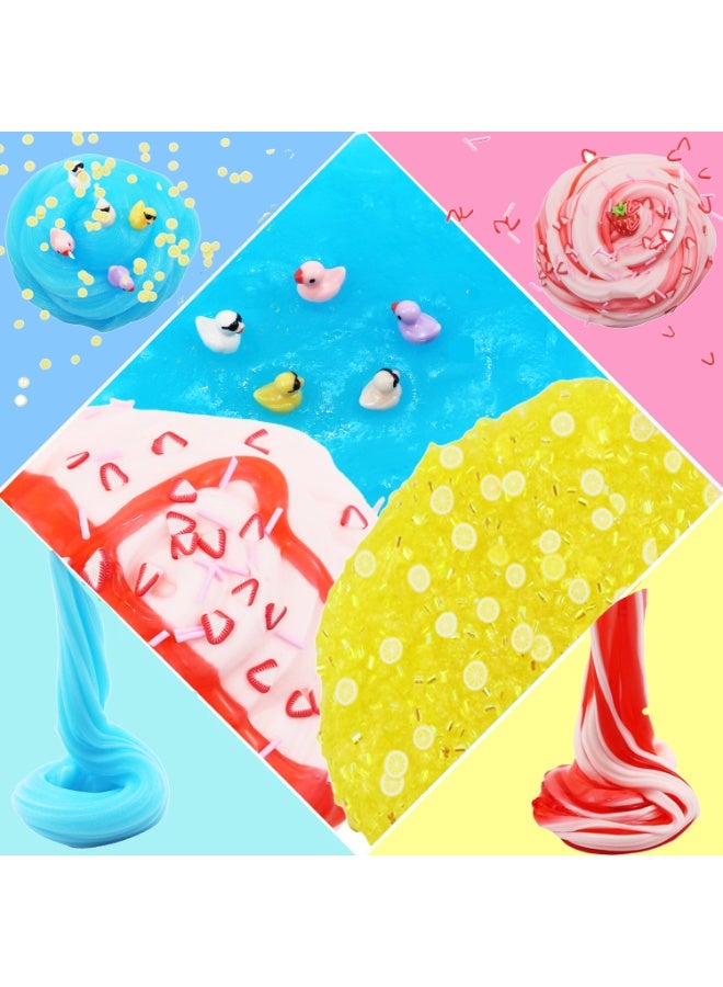 سيمدو مجموعة سلايم بثلاث عبوات بموضوع الحلويات – سلايم ناعم وشفاف وكريمي مع زينة، لعبة حسية غير لاصقة للأطفال، هدية عيد ميلاد - Image 5
