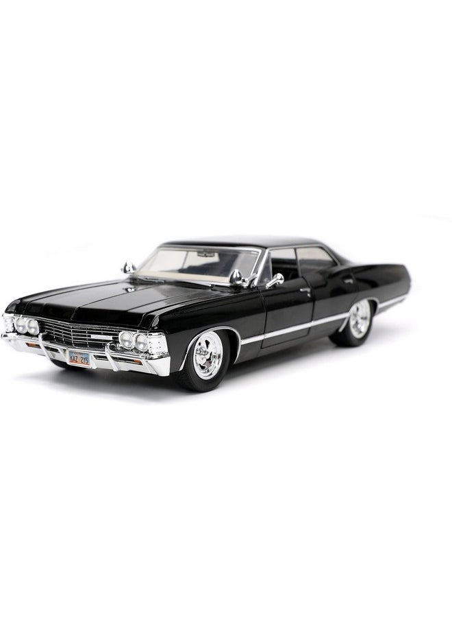 Jada Toys Jada Toys 253255037 Supernatural Dean Winchester, 1967 Chevy Impala Sport Sedan, Doors + Boot + Moter Cover to Open, Scale 1:24, Black, One Size  - Image 2