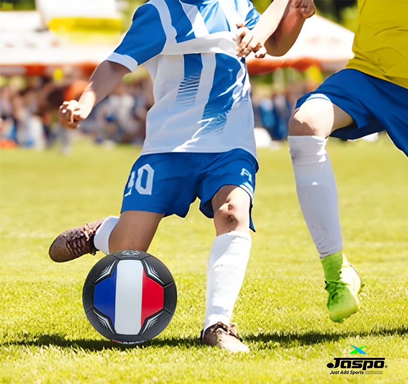 jaspo Soccer Champ Football, Tpu Material, Machine Stitched, Size 5, Under 12 Years Age Group, 6 To 8 Lbs Inflation (Football+Pump, France) black - Image 4