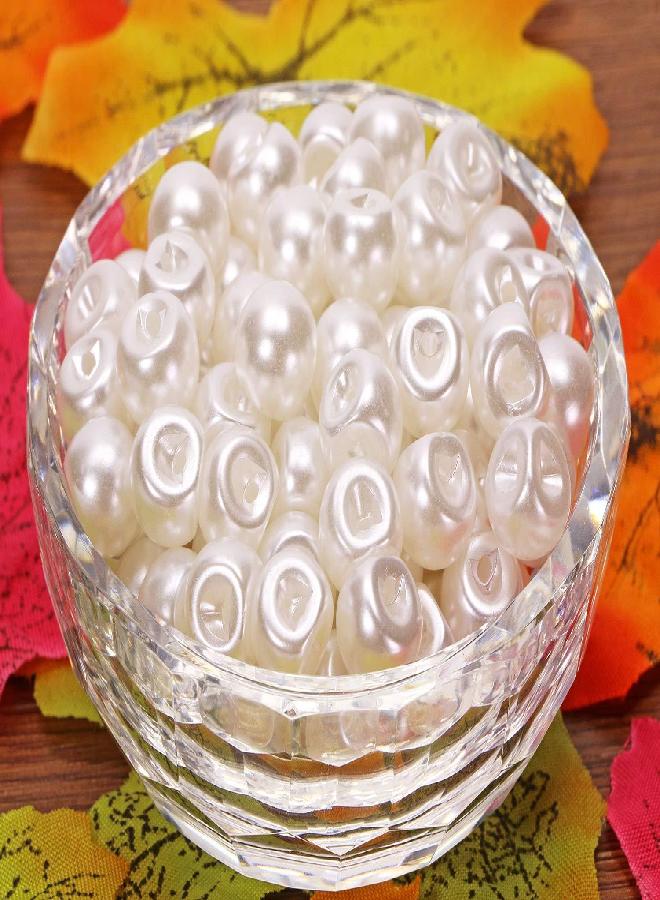 Shapenty Shapenty Round Plastic Pearl Button Bulk with Hole for DIY Craft Sewing Shirt Skirt Dress Sweater Jacket Wedding Gown Costume Jewelry Gift Supply Accessories Clothing Decoration, 50PCS (White, 10mm)  - Image 4
