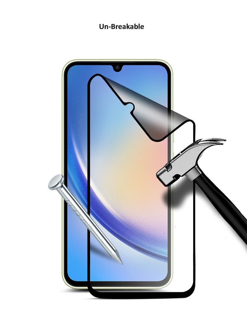 Neon حماية شاشة منحنية مقاومة للبصمات مرنة 10D نانو لجهاز سامسونج جالاكسي A34 - أسود - Image 4