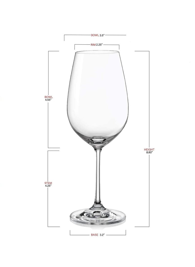 smart serve Bohemia Crystal Bar RedWhite Wine Glass Set 350ml Transparent Set of 4 CrystalClearerLighter for Wine Tasting Gift Packaging for Valentines Day Anniversary Birthday Gifts  - Image 4
