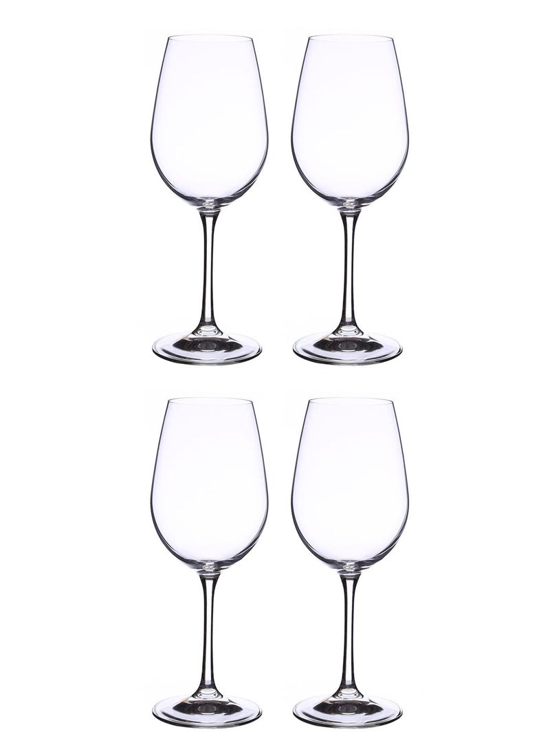 smart serve Bohemia Crystal Bar RedWhite Wine Glass Set 350ml Transparent Set of 4 CrystalClearerLighter for Wine Tasting Gift Packaging for Valentines Day Anniversary Birthday Gifts  - Image 1
