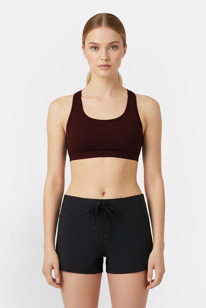 Burnside Women Solid Swim Shorts, Black - Image 1