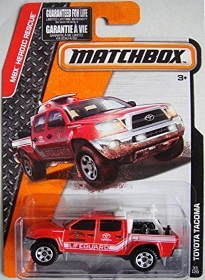MATCHBOX Hot Wheels Matchbox 2015 Release RED Toyota Tacoma SAN DIECO FIRE Rescue Lifeguard 59/120