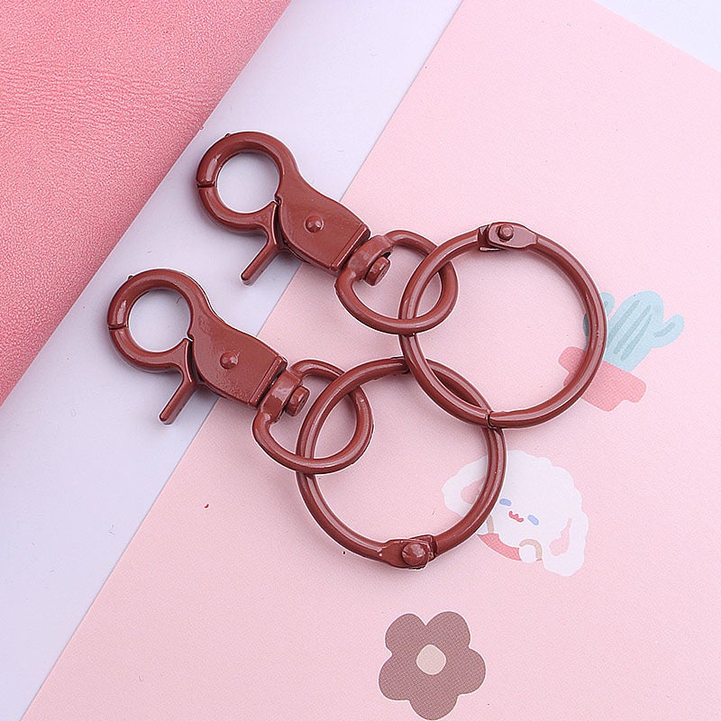 Colorful Painted Keychain Clasp Jewelry Brown 