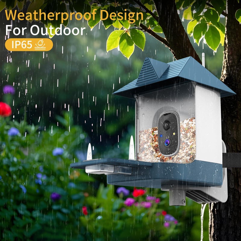 Fazoxo Bird Feeder With Camera Wifi Outdoor Smart Bird Feeder Camera With Built-In Ai Birds Recognition Solar Powered Auto Record Video By Cloud Storage Fhd Birds House With Cam Ideal Gift For Dad And Mom - Image 2
