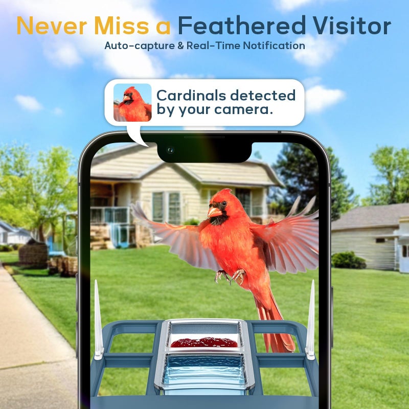 Fazoxo Bird Feeder With Camera Wifi Outdoor Smart Bird Feeder Camera With Built-In Ai Birds Recognition Solar Powered Auto Record Video By Cloud Storage Fhd Birds House With Cam Ideal Gift For Dad And Mom - Image 3