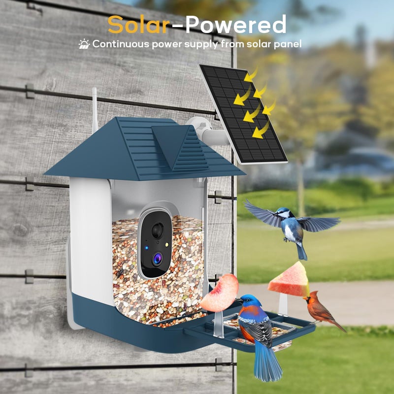 Fazoxo Bird Feeder With Camera Wifi Outdoor Smart Bird Feeder Camera With Built-In Ai Birds Recognition Solar Powered Auto Record Video By Cloud Storage Fhd Birds House With Cam Ideal Gift For Dad And Mom - Image 5