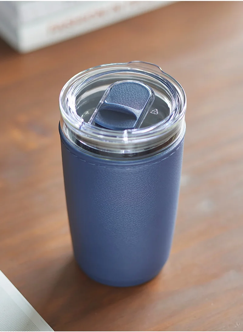 Hans Larsen CERRA - Hans Larsen Premium Glass Tumbler with Recycled Protective Sleeve - Blue