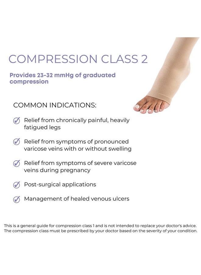 sigvaris - SIGVARIS Medical Compression Stockings - Cotton - Class 2 - Thigh length - For Men and Women (S - Long) - Image 1