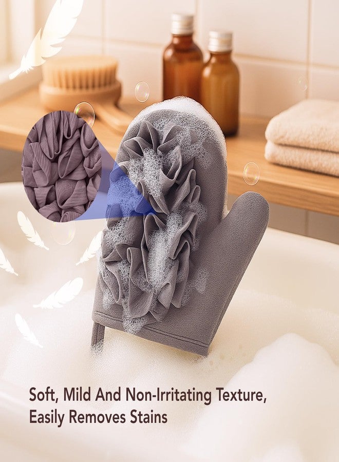 Soko Luxury Exfoliating Body Glove Loofah - Bathing Shower Mitts for Deep Dead Skin Removal | Exfoliator with Premium Ergonomic Design, Tan Removal & Smooth Suitable for Women, Men- Purple - Image 3