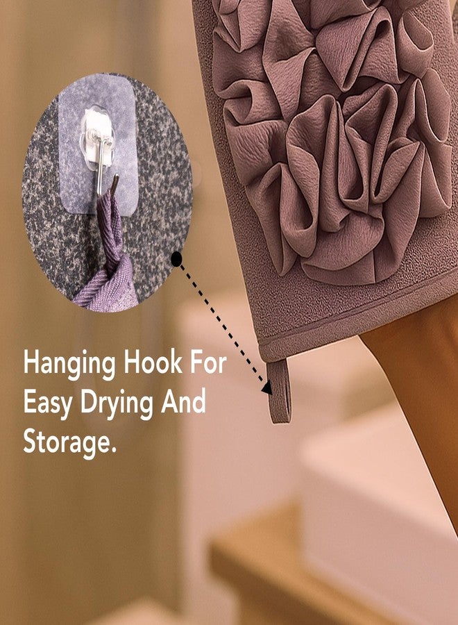 Soko Luxury Exfoliating Body Glove Loofah - Bathing Shower Mitts for Deep Dead Skin Removal | Exfoliator with Premium Ergonomic Design, Tan Removal & Smooth Suitable for Women, Men- Purple - Image 5