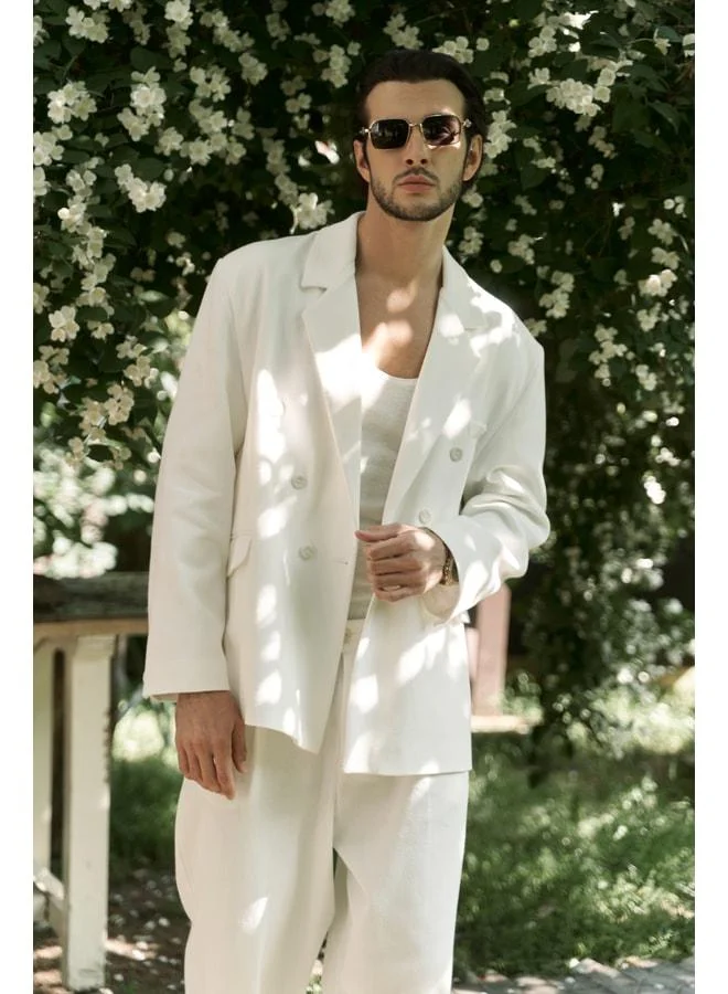 Bohemai Ayyubay Cream Men's Blazer Jacket