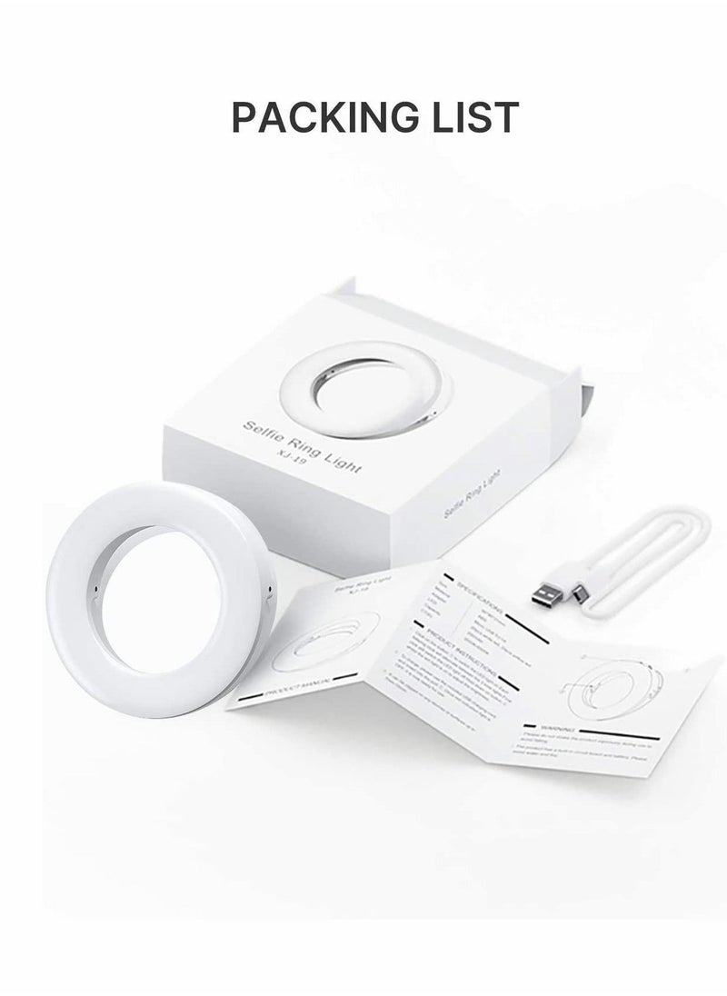 Excefore - Zoom Call Light, Laptop Light for Video Conferencing, Phone Selfie Ring Light LED Circle Mini Light for Zoom Call, Self Broadcasting, Live Streaming,Online Meeting, Photography (White) - Image 1