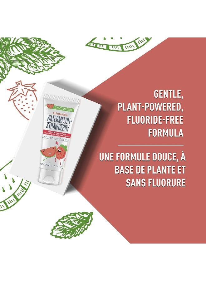 Schmidt's Schmidts Childrens Toothpaste For Clean Teeth Watermelon Strawberry Fluoride Free 47 oz 6 Count - Image 3