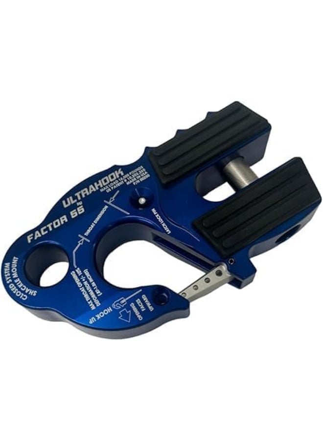 Factor 55 Ultrahook Winch Hook & Shackle Mount Assembly - Blue - Image 3