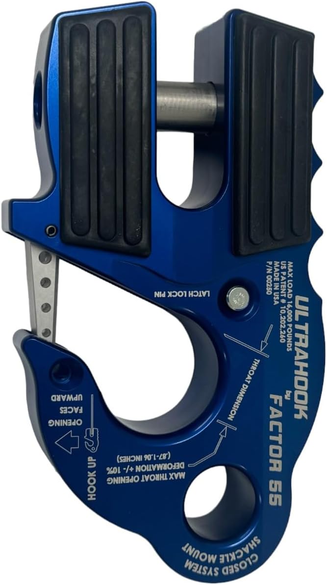 Factor 55 Ultrahook Winch Hook & Shackle Mount Assembly - Blue - Image 5