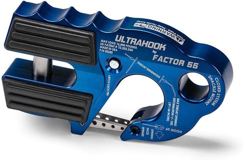 Factor 55 Ultrahook Winch Hook & Shackle Mount Assembly - Blue - Image 1