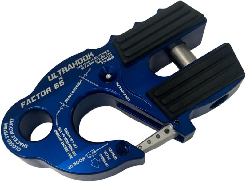 Factor 55 Ultrahook Winch Hook & Shackle Mount Assembly - Blue - Image 2