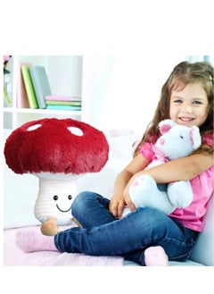 KASTWAVE Cute Mushroom Plush Pillow,  Kawaii Smile Doll, Mushroom Plushie Stuffed Animals Pillow, Toys Doll Gifts for Kids, Red 7.9 inches  - Image 2