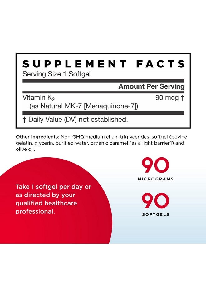 jarrow formulas Mk7 90 Mcg 90 Softgels Superior Vitamin K Product For Building Strong Bones Supports Heart & Cardiovascular Health 90 Servings - Image 3