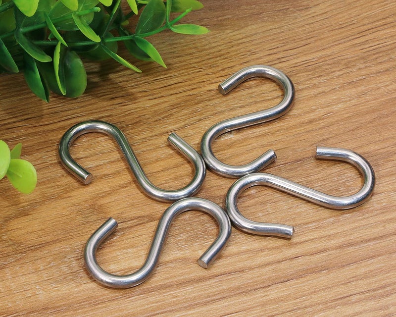 Shapenty Stainless Steel Heavy Duty S Shaped Hooks Hanging Utility Hooks for Plants Hanger Kitchen Utensils Pots Pans Clothes Jeans Bags Bathroom Gardening Tool, 4PCS (2 Inch) - Image 3