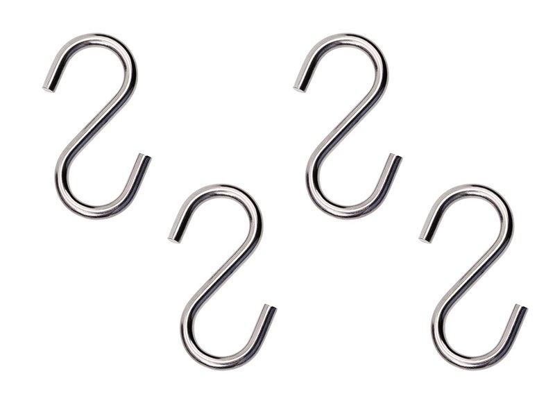 Shapenty Stainless Steel Heavy Duty S Shaped Hooks Hanging Utility Hooks for Plants Hanger Kitchen Utensils Pots Pans Clothes Jeans Bags Bathroom Gardening Tool, 4PCS (2 Inch) - Image 1